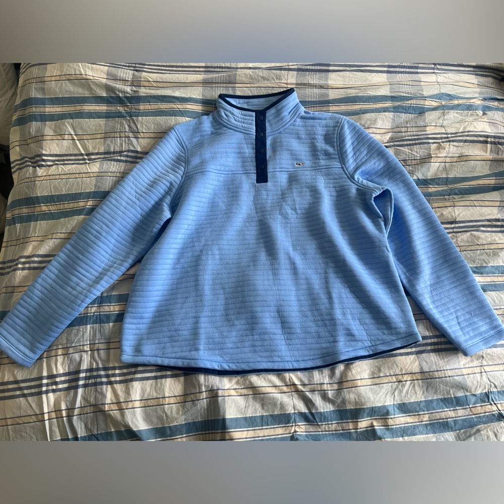 NWT blue Vineyard Vines quilt quarter zip XL